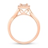 Thumbnail Image 2 of 1/8 CT. T.W. Diamond Cushion Frame Twist Shank Ring in Sterling Silver with 18K Rose Gold Plate