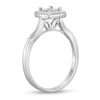 Thumbnail Image 1 of 1/8 CT. T.W. Diamond Cushion Frame Twist Shank Ring in Sterling Silver