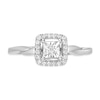 Thumbnail Image 3 of 1/8 CT. T.W. Diamond Cushion Frame Twist Shank Ring in Sterling Silver