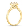 Thumbnail Image 2 of 1/8 CT. T.W. Diamond Cushion Frame Twist Shank Ring in Sterling Silver with 18K Gold Plate