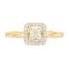 Thumbnail Image 4 of 1/8 CT. T.W. Diamond Cushion Frame Twist Shank Ring in Sterling Silver with 18K Gold Plate