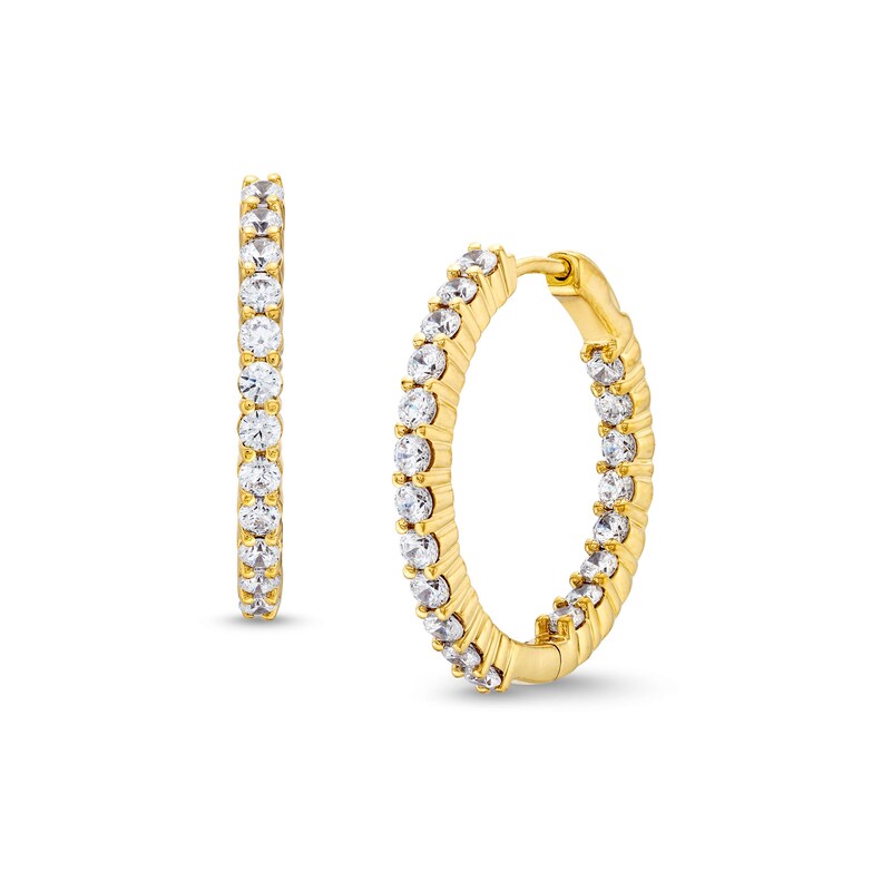 Main Image 1 of 2 CT. T.W. Certified Lab-Grown Diamond Inside-Out Hoop Earrings in 10K Gold (I/I1)