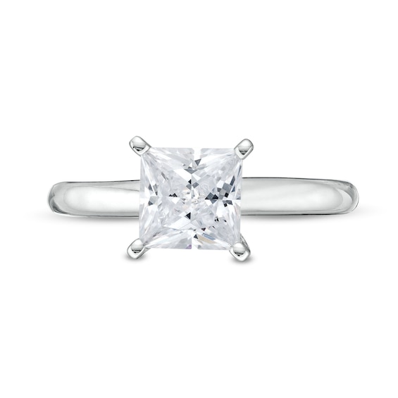 1-1/2 CT. Princess-Cut Certified Lab-Grown Diamond Solitaire Engagement Ring in 14K White Gold (I/Si2)
