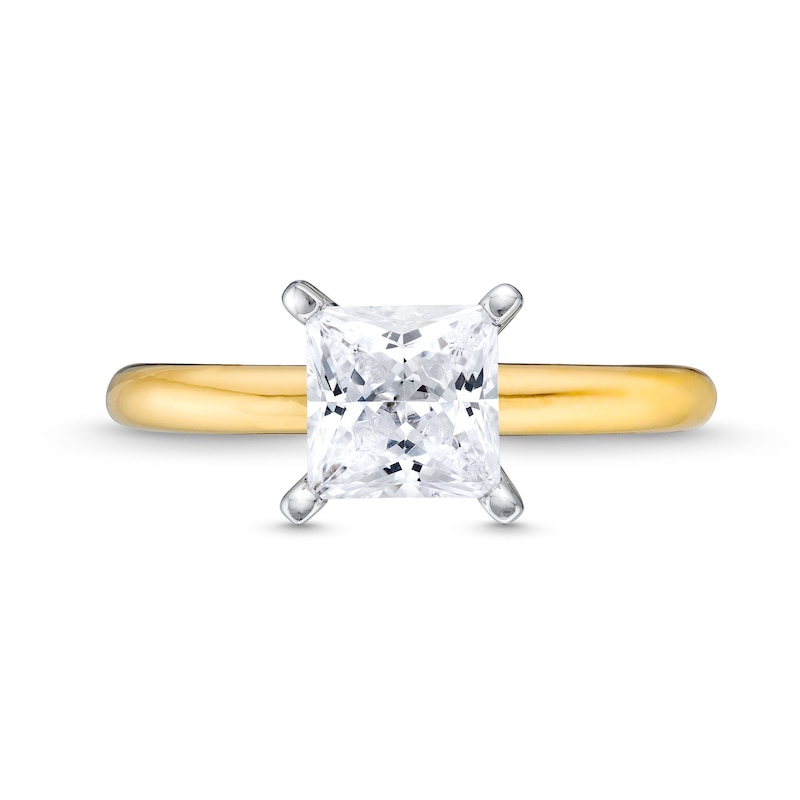 Main Image 4 of 1-1/2 CT. Princess-Cut Certified Lab-Grown Diamond Solitaire Engagement Ring in 14K Gold (I/SI2)