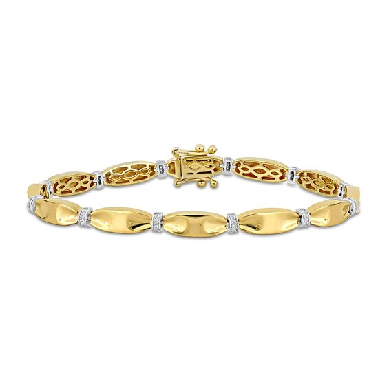 Eternally Bonded 1/4 CT. T.w. Diamond Collar Tie Bar Line Bracelet in 14K Gold - 7.25"