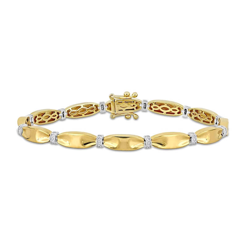 Main Image 1 of Eternally Bonded 1/4 CT. T.W. Diamond Collar Tie Bar Line Bracelet in 14K Gold - 7.25"