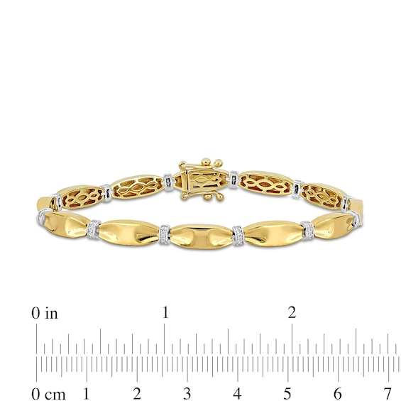 Eternally Bonded 1/4 CT. T.w. Diamond Collar Tie Bar Line Bracelet in 14K Gold - 7.25"
