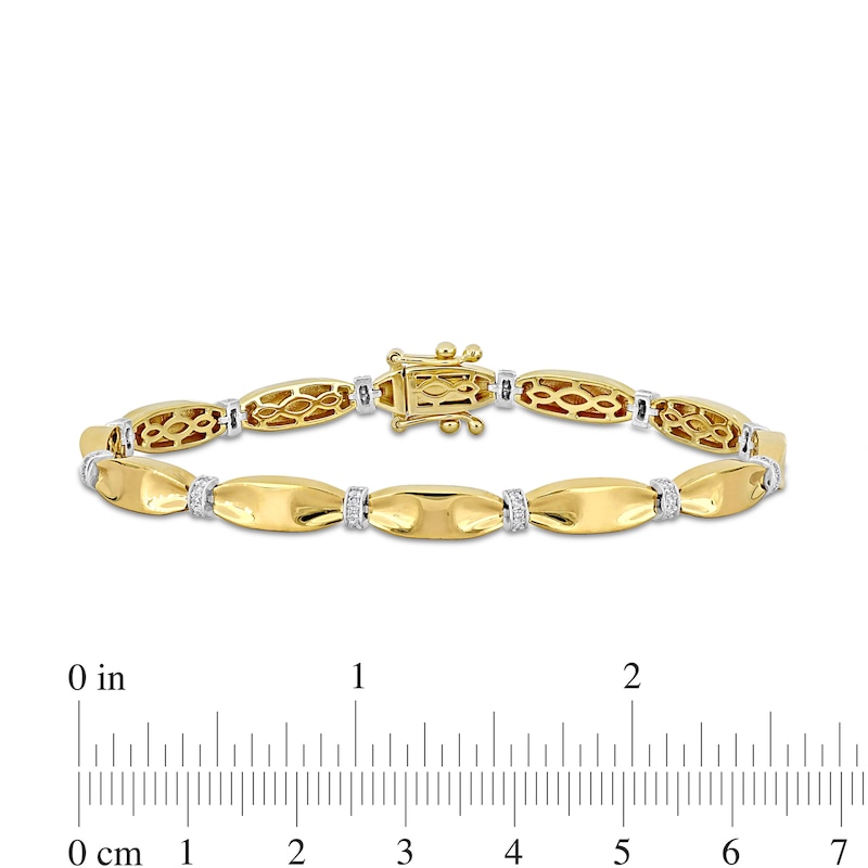 Main Image 2 of Eternally Bonded 1/4 CT. T.W. Diamond Collar Tie Bar Line Bracelet in 14K Gold - 7.25"