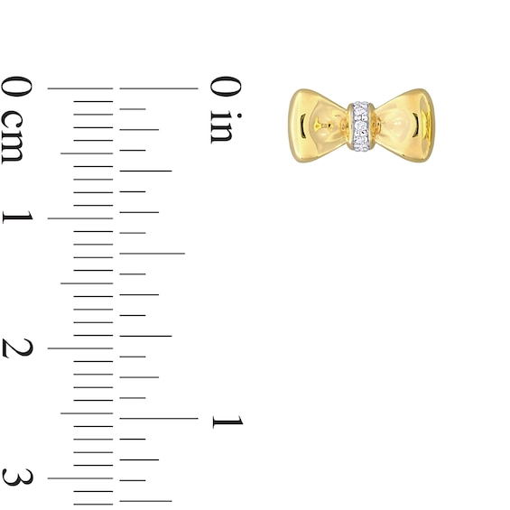 Eternally Bonded 1/20 CT. T.w. Diamond Collar Bow Tie Stud Earrings in 14K Gold