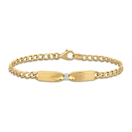 Eternally Bonded 1/20 CT. T.W. Diamond Collar Tie Bar Bracelet in 14K Gold - 7.25"