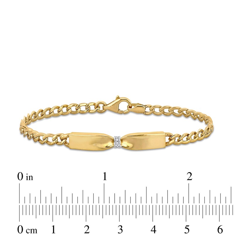 Main Image 2 of Eternally Bonded 1/20 CT. T.W. Diamond Collar Tie Bar Bracelet in 14K Gold - 7.25"