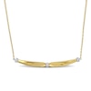 Thumbnail Image 1 of Eternally Bonded 1/20 CT. T.W. Diamond Collar Tie Sideways Bar Necklace in 14K Gold - 16"