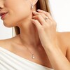 Thumbnail Image 2 of Lab-Created Opal and White Lab-Created Sapphire Infinity Ribbon Pendant, Ring and Drop Earrings Set in Sterling Silver