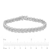 Thumbnail Image 3 of 1 CT. T.W. Multi-Diamond Cascading Line Bracelet in Sterling Silver - 7.25"