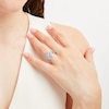 Thumbnail Image 2 of 1 CT. T.W. Cushion Multi-Diamond Triple Row Split Shank Bridal Set in 10K White Gold