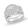 Thumbnail Image 1 of 1-1/2 CT. T.W. Diamond Frame Celtic-Style Flower Bridal Set in 10K White Gold