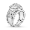 Thumbnail Image 4 of 1-1/2 CT. T.W. Diamond Frame Celtic-Style Flower Bridal Set in 10K White Gold