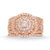 Thumbnail Image 3 of 1-1/2 CT. T.W. Diamond Frame Celtic-Style Flower Bridal Set in 10K Rose Gold