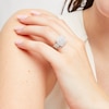 Thumbnail Image 2 of 1-1/3 CT. T.W. Cushion Multi-Diamond Bow-Tie Bridal Set in 10K White Gold