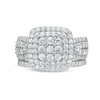 Thumbnail Image 3 of 1-1/3 CT. T.W. Cushion Multi-Diamond Bow-Tie Bridal Set in 10K White Gold