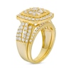 Thumbnail Image 4 of 2 CT. T.W. Cushion Multi-Diamond Frame Split Shank Vintage-Style Bridal Set in 10K Gold
