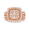 Thumbnail Image 3 of 2 CT. T.W. Cushion Multi-Diamond Frame Split Shank Vintage-Style Bridal Set in 10K Rose Gold