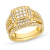 Thumbnail Image 1 of 1 CT. T.W. Princess Multi-Diamond Cushion Frame Bridal Set in 10K Gold