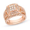 Thumbnail Image 1 of 1 CT. T.W. Princess Multi-Diamond Cushion Frame Bridal Set in 10K Rose Gold
