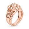 Thumbnail Image 3 of 1 CT. T.W. Princess Multi-Diamond Cushion Frame Bridal Set in 10K Rose Gold