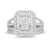 Thumbnail Image 4 of 1 CT. T.W. Emerald Multi-Diamond Triple Row Split Shank Bridal Set in 10K White Gold
