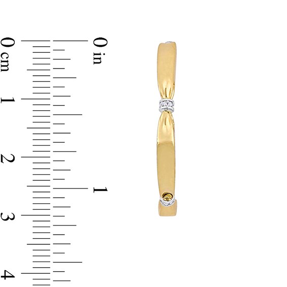 Eternally Bonded 1/8 CT. T.w. Diamond Collar Tie Half Hoop Earrings in 14K Gold