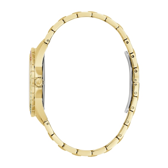 Men's Bulova Phantom Rainbow Crystal Accent Gold-Tone Watch with Champagne Dial (Model: 97A179)