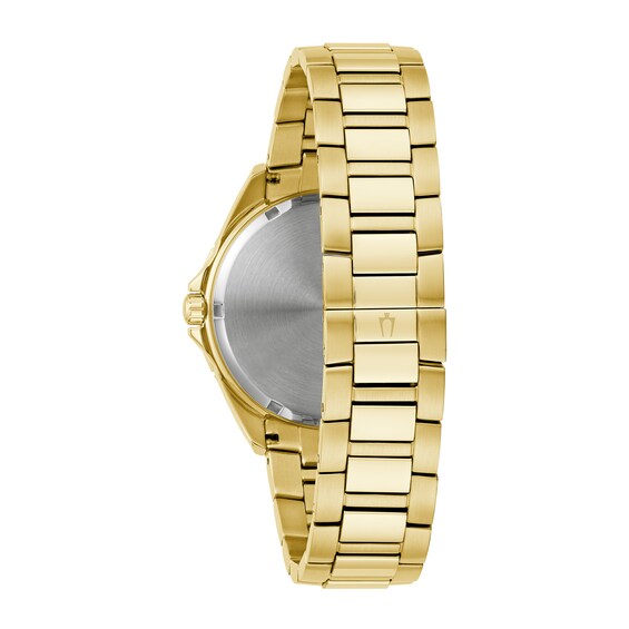 Men's Bulova Phantom Rainbow Crystal Accent Gold-Tone Watch with Champagne Dial (Model: 97A179)