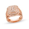 Thumbnail Image 1 of 1-1/4 CT. T.W. Emerald Multi-Diamond Elongated Octagon Frame Split Shank Bridal Set in 10K Rose Gold