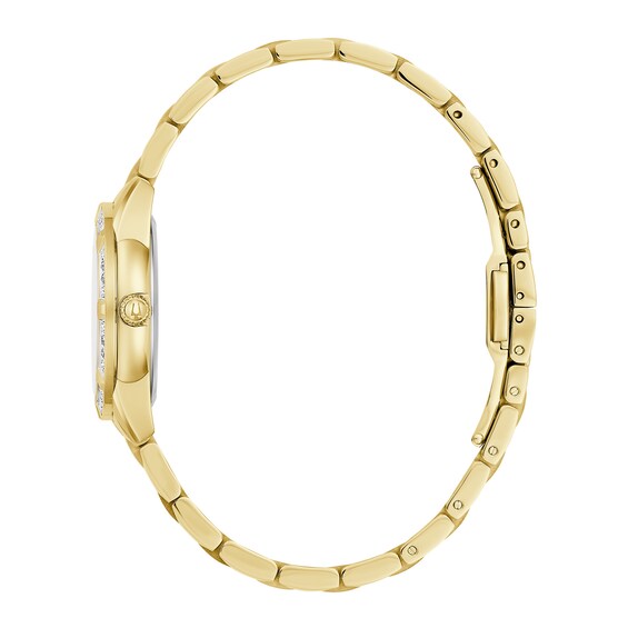 Ladies' Bulova Sutton 1/20 CT. T.w. Diamond Gold-Tone Watch with Mother-of-Pearl Dial (Model: 98R297)
