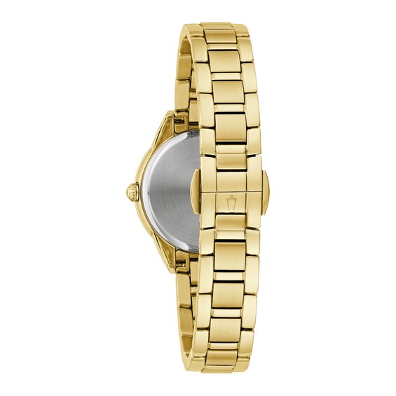 Ladies' Bulova Sutton 1/20 CT. T.w. Diamond Gold-Tone Watch with Mother-of-Pearl Dial (Model: 98R297)