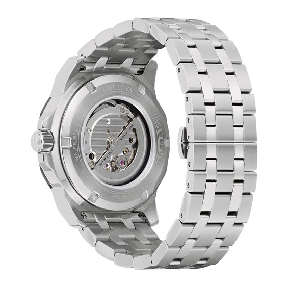 Men's Bulova Marc Anthony Series A Diamond Accent Watch with Blue Skeleton Dial (Model: 98D184)