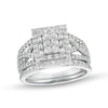 Thumbnail Image 1 of 1 CT. T.W. Rectangle Multi-Diamond Twist Split Shank Bridal Set in 10K White Gold
