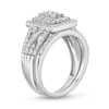 Thumbnail Image 3 of 1 CT. T.W. Rectangle Multi-Diamond Twist Split Shank Bridal Set in 10K White Gold