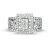Thumbnail Image 4 of 1 CT. T.W. Rectangle Multi-Diamond Twist Split Shank Bridal Set in 10K White Gold