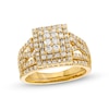 Thumbnail Image 0 of 1 CT. T.W. Rectangle Multi-Diamond Twist Split Shank Bridal Set in 10K Gold