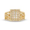 Thumbnail Image 4 of 1 CT. T.W. Rectangle Multi-Diamond Twist Split Shank Bridal Set in 10K Gold
