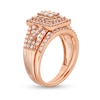 Thumbnail Image 3 of 1 CT. T.W. Rectangle Multi-Diamond Twist Split Shank Bridal Set in 10K Rose Gold