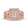 Thumbnail Image 4 of 1 CT. T.W. Rectangle Multi-Diamond Twist Split Shank Bridal Set in 10K Rose Gold