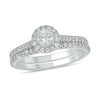 Thumbnail Image 1 of 3/4 CT. T.W. Diamond Frame Hidden Infinity Bridal Set in 10K White Gold