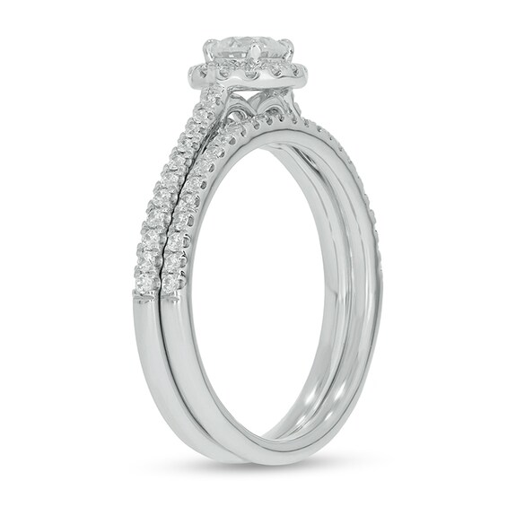 3/4 CT. T.w. Diamond Frame Hidden Infinity Bridal Set in 10K White Gold