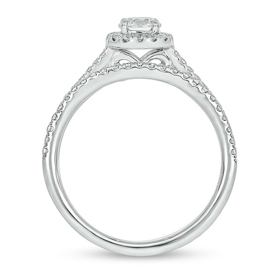 3/4 CT. T.w. Diamond Frame Hidden Infinity Bridal Set in 10K White Gold