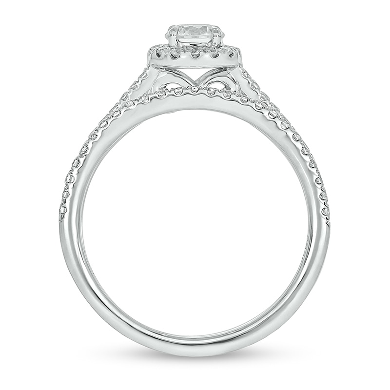 Main Image 3 of 3/4 CT. T.W. Diamond Frame Hidden Infinity Bridal Set in 10K White Gold