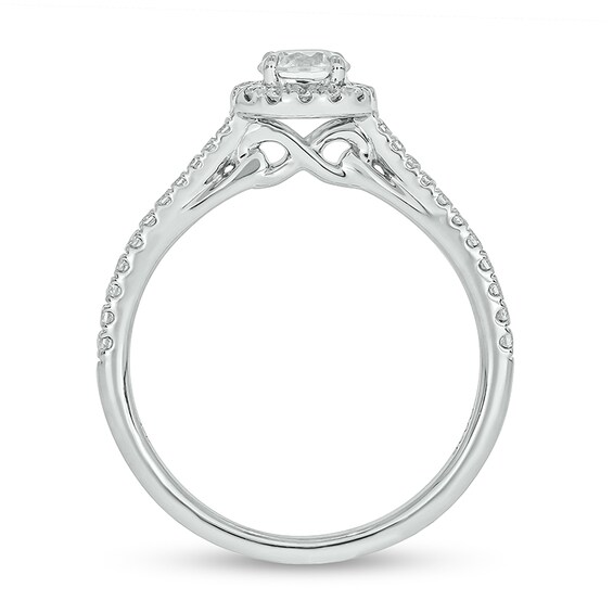 3/4 CT. T.w. Diamond Frame Hidden Infinity Bridal Set in 10K White Gold