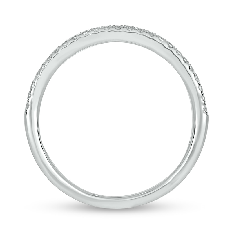 Main Image 5 of 3/4 CT. T.W. Diamond Cushion Frame Chevron Collar Hidden Infinity Bridal Set in 10K White Gold